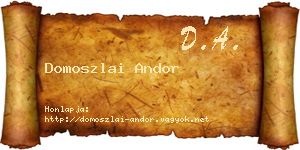 Domoszlai Andor névjegykártya